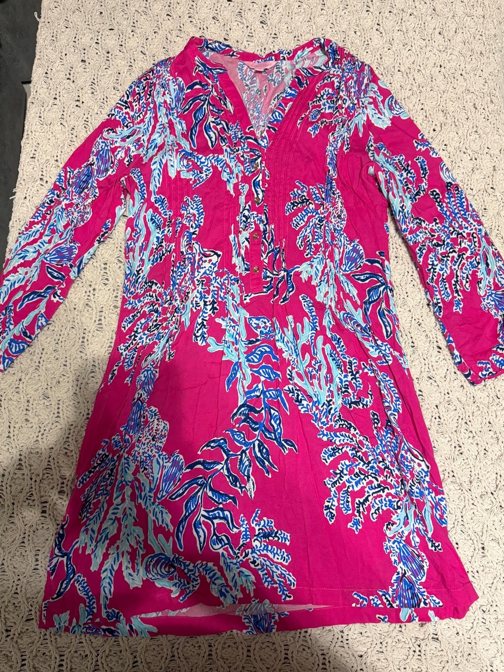Lilly Pulitzer Hot Pink Floral Tunic Dress